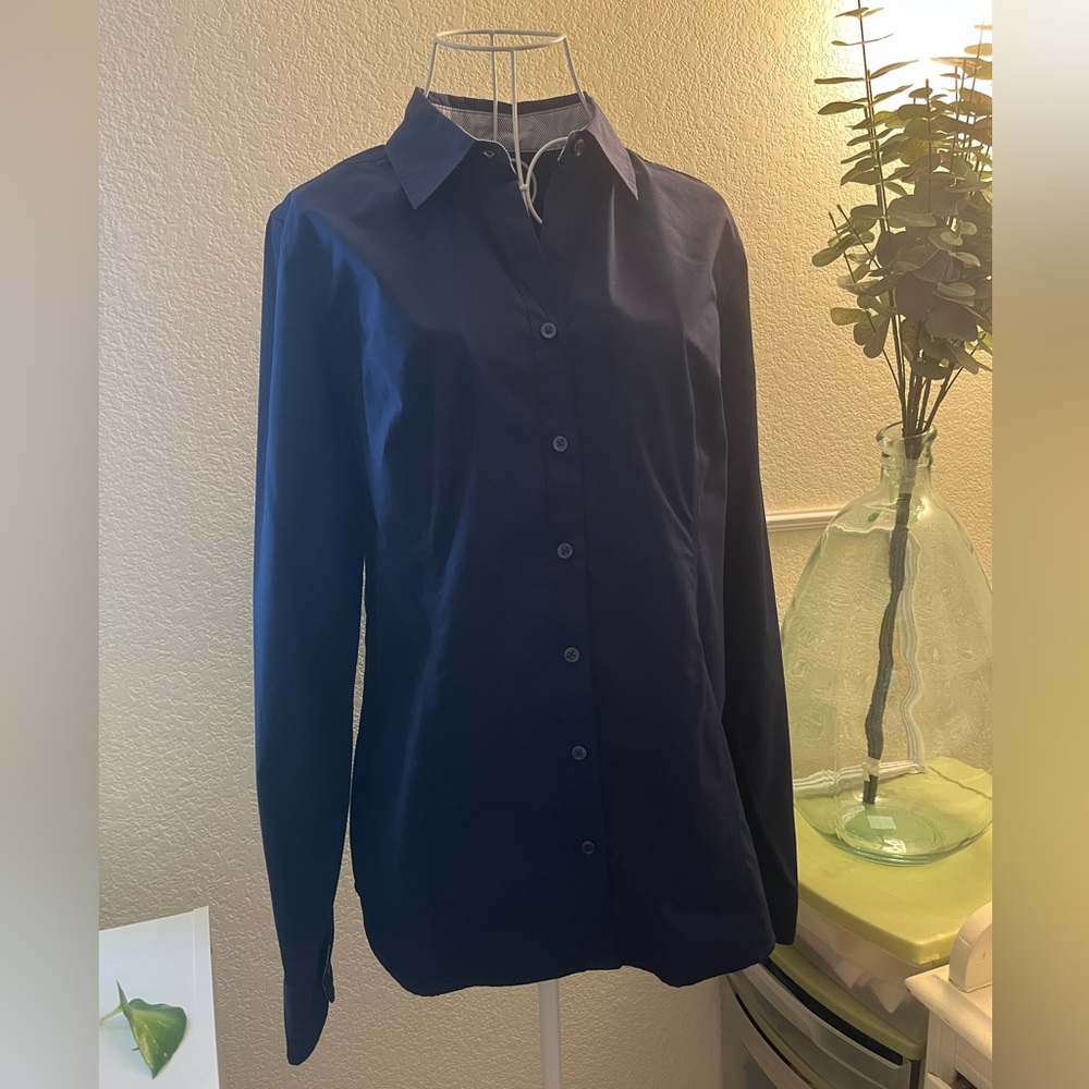 Navy Blue Button-Down Shirt
